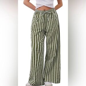 Elastic waist drawstring pants